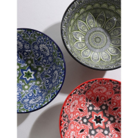 Салатник керамический Доляна &laquo;Джавлон&raquo;, 600 мл, d=14,5 см, цвет красный