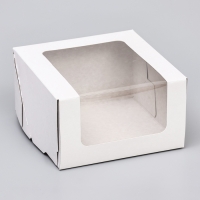 Кондитерская упаковка с окном, белая, 18 х 18 х 10 см Кондитерская упаковка с окном, белая, 18 х 18 х 10 см