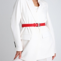 Ремень женский, ширина 3 см, люверсы, пряжка металл, винт, цвет красный Ремень женский, ширина 3 см, люверсы, пряжка металл, винт, цвет красный