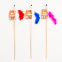 Дразнилка - удочка "Хвост" на деревянной палочке, микс цветов Дразнилка - удочка "Хвост" на деревянной палочке, микс цветов