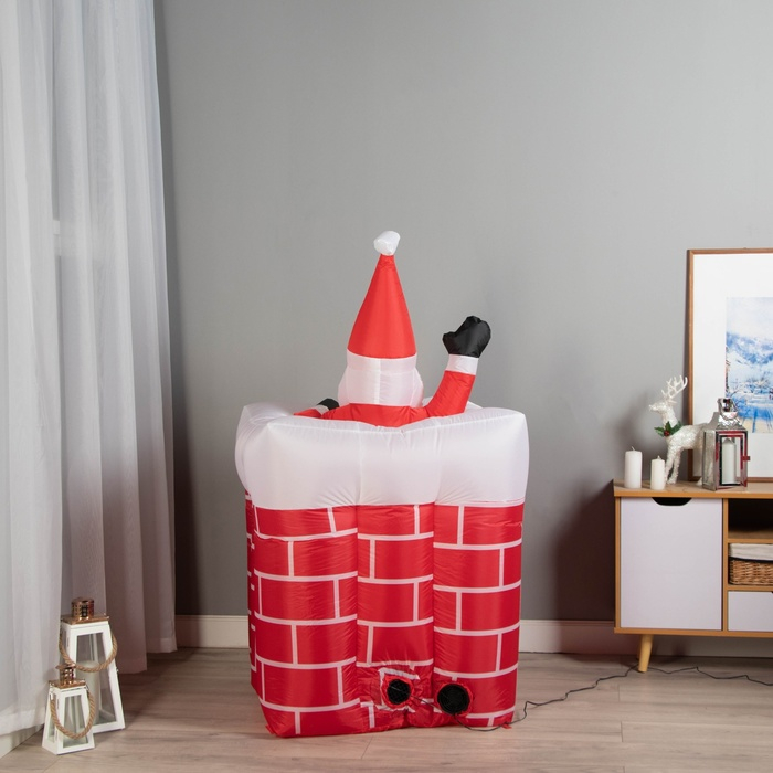 Надувная фигура Надувная фигура "Дед Мороз" вылезает из трубы, 150 см