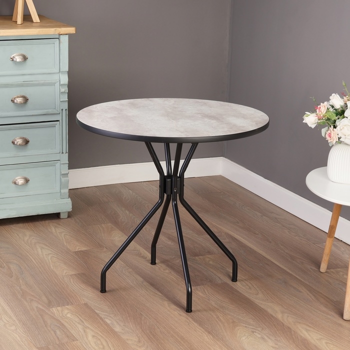 Стол кухонный Рунд ЛДСП 22 мм, 780х780х740, Цемент Стол кухонный Рунд ЛДСП 22 мм, 780х780х740, Цемент