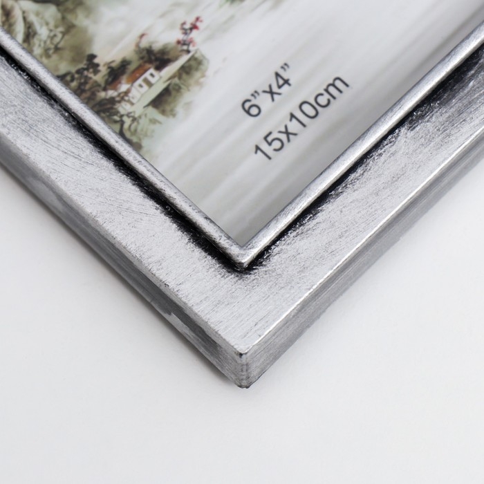 Фоторамка пластик на 3 фото 10х15 см Фоторамка пластик на 3 фото 10х15 см "Вишнёвый сад" тёмное серебро 32х27 см