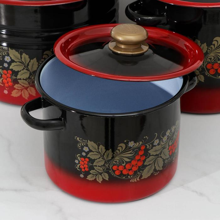 Набор кастрюль &laquo;Рябинка&raquo;, 3 предмета: 3.5 л, 5.5 л, 8 л, индукция