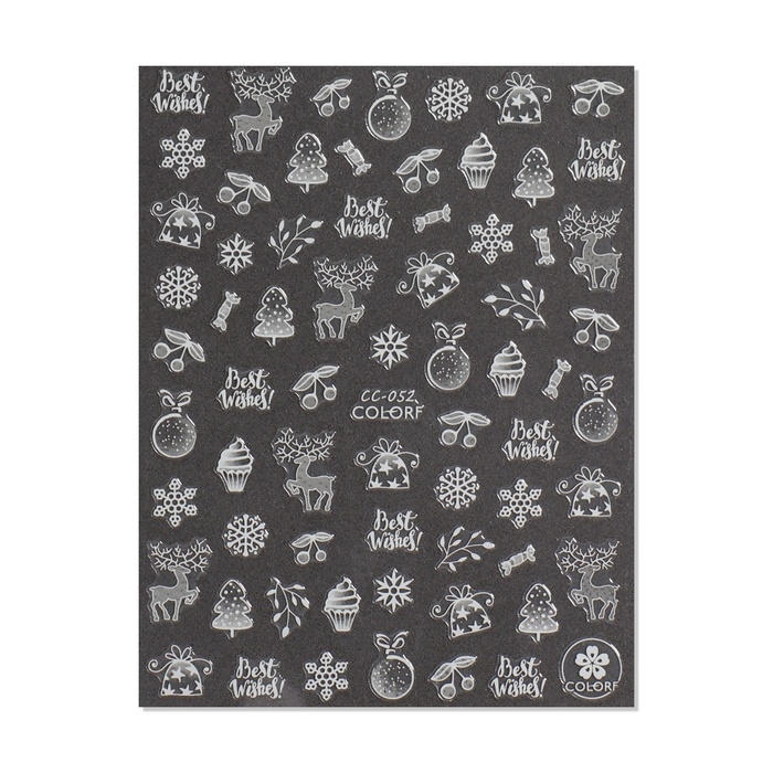 Новый год! Наклейки для ногтей &laquo;Зимние сладости&raquo;, цвет белый