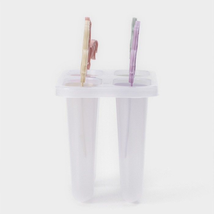 Форма для мороженого «Единороги», 12,5×7,5×14 см, 4 ячейки, цвет прозрачный Форма для мороженого «Единороги», 12,5×7,5×14 см, 4 ячейки, цвет прозрачный