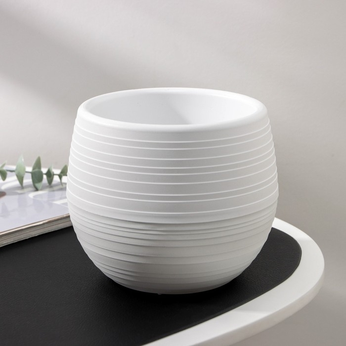 Горшок для цветов с поддоном &laquo;Япония&raquo; 1,2 л, цвет белый