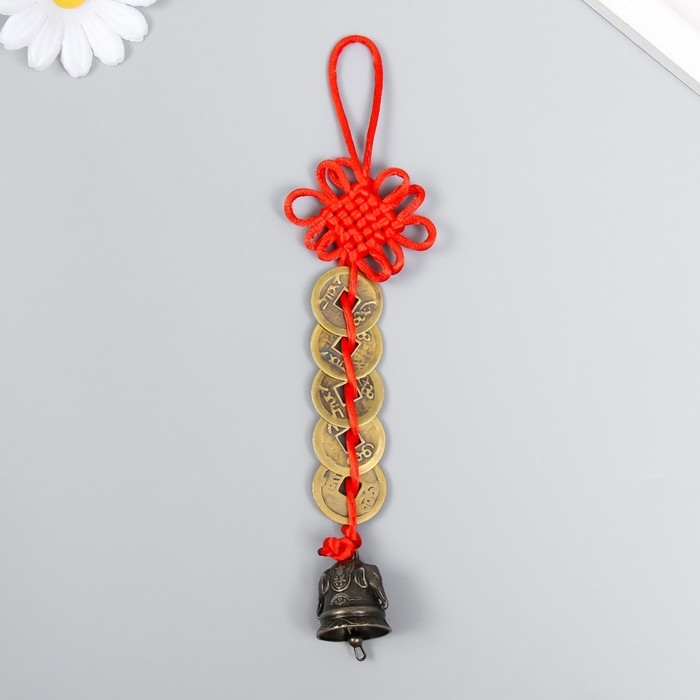 Колокольчик металл Колокольчик металл "Головы слонов" 5 монет, 1 колокол 14,5х2,5 см