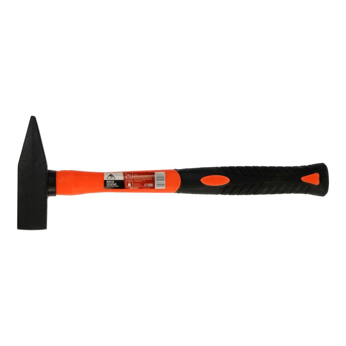 Молоток слесарный ЛОМ, квадратный боек, фиберглассовая обрезиненная рукоятка, 800 г Молоток слесарный ЛОМ, квадратный боек, фиберглассовая обрезиненная рукоятка, 800 г