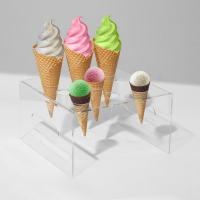 Подставка под мороженое 25&times;26&times;15, оргстекло 3 мм, d=4 см, цвет прозрачный, В ЗАЩИТНОЙ ПЛЁНКЕ