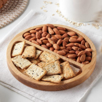 Менажница круглая Доляна &laquo;Генуя&raquo;, d=20 см, 2 секции, берёза, пропитана маслом