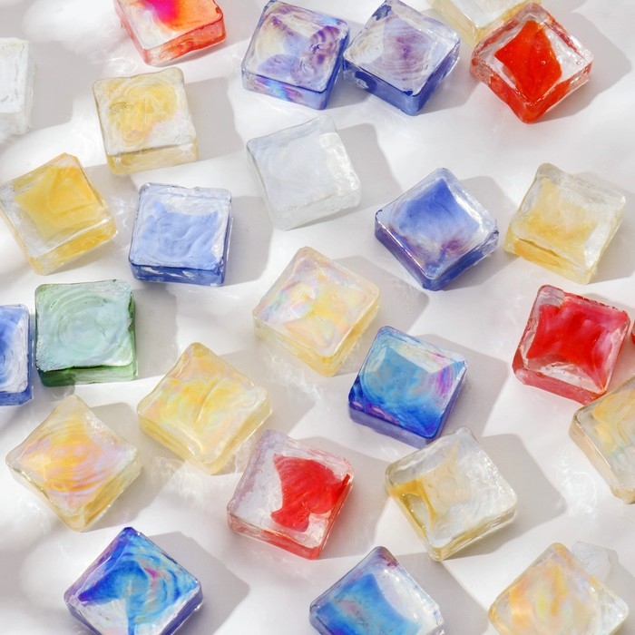 Декор стекло "Квадрат" (240-250 гр 33 шт) микс