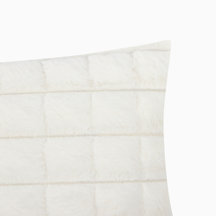 Наволочка декоративная Этель цвет молочный 43х43 см , велсофт, полиэстер