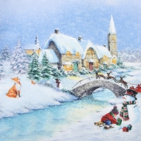 Фартук Этель "Рождественский вечер" 60х70 см, 100% хлопок, саржа 190 г/м2 Фартук Этель "Рождественский вечер" 60х70 см, 100% хлопок, саржа 190 г/м2