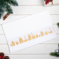 Полотенце махровое &laquo;Новый год: Домики&raquo; 50х90 см, 100% хлопок, 360гр/м2