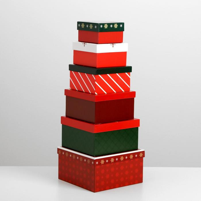 Набор подарочных коробок 10 в 1 &laquo;С новым годом&raquo;, 10 х 10 х 6 ‒ 28 х 28 х 15 см, Новый год