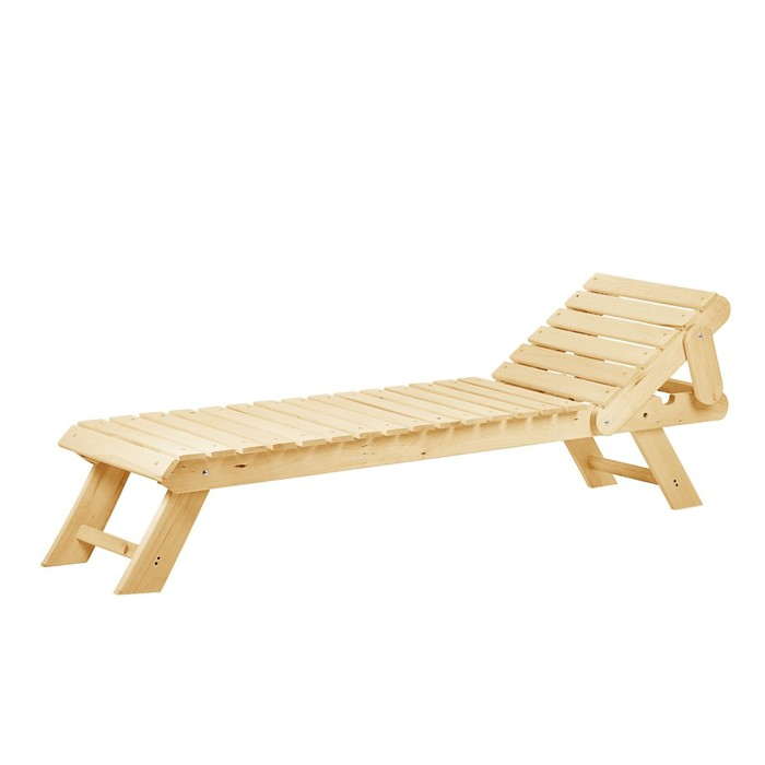 Шезлонг - лежак с регулируемым подголовником, 195×55×44,5см, из липы, Шезлонг - лежак с регулируемым подголовником, 195×55×44,5см, из липы, "Добропаровъ"