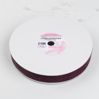 Лента бархатная, 25 мм, 18 &plusmn; 1 м, цвет ежевичный №199