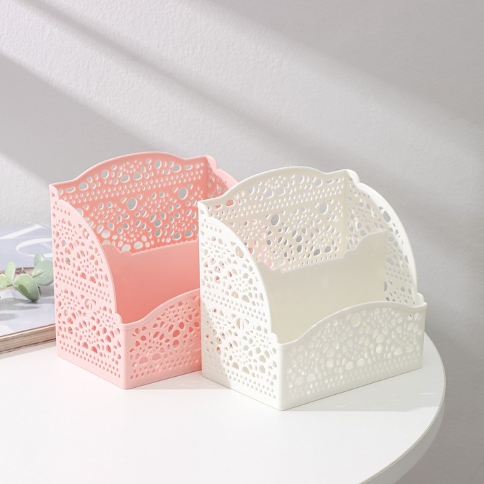 Корзина для хранения &laquo;Ажур&raquo;, 2 отделения, 13,3&times;8,3&times;13,2 см, цвет МИКС