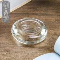 Подсвечник стекло на 1 свечу "Круг" прозрачный 2,5х6,5х6,5 см