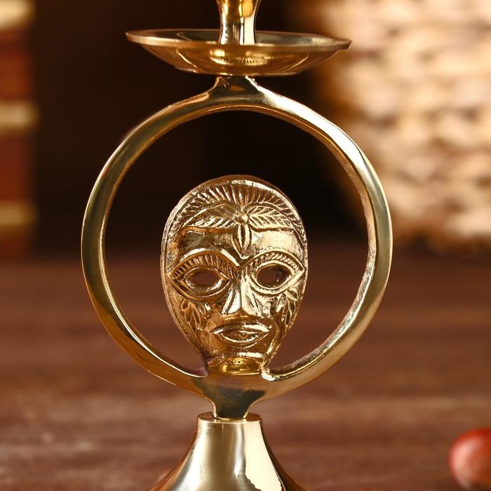 Подсвечник Подсвечник "Маска" латунь 8,5х8,5х17,5 см