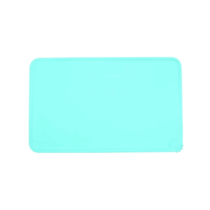 Коврик силиконовый под миску, 47 х 30 см, бирюзовый