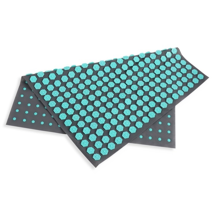 Ипликатор-коврик, основа спанбонд, 360 модулей, 56 &times; 62 см, цвет тёмно-серый/бирюзовый