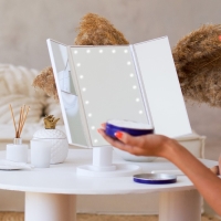 Зеркало Luazon KZ-07, подсветка, 30×18×7 см, 22 диода, 4хААА, (не в комплекте), белое Зеркало Luazon KZ-07, подсветка, 30×18×7 см, 22 диода, 4хААА, (не в комплекте), белое