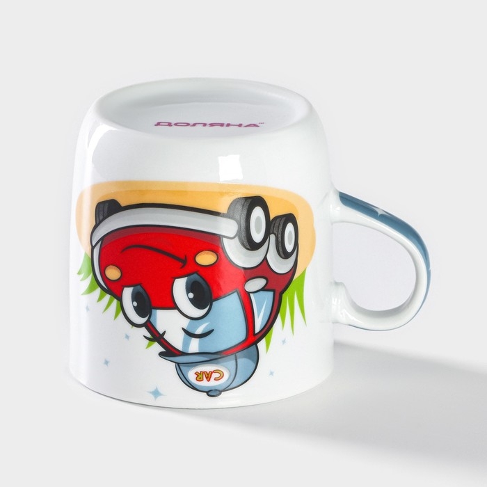 Кружка керамическая Доляна &laquo;Машинка&raquo;, 230 мл, цвет белый