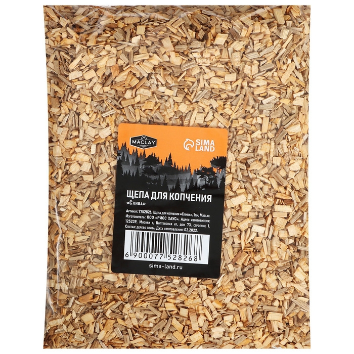Щепа для копчения Maclay &laquo;Слива&raquo;, 210&plusmn;30 г