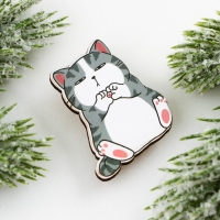 Новогодний значок в коробочке &laquo;Новый год: Котик&raquo; 3,1 х 3,7 см