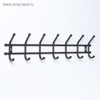 Вешалка настенная &laquo;Уют&raquo;, 7 крючков, 66&times;15&times;8 см, цвет чёрный