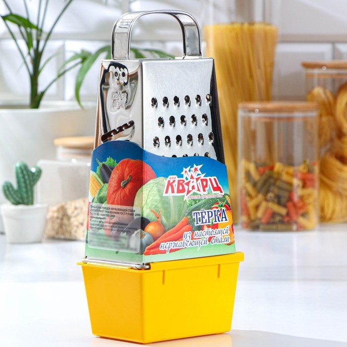 Тёрка «Сталь», 4 грани, из нержавеющей стали, 11×9×27 см, МИКС Тёрка «Сталь», 4 грани, из нержавеющей стали, 11×9×27 см, МИКС