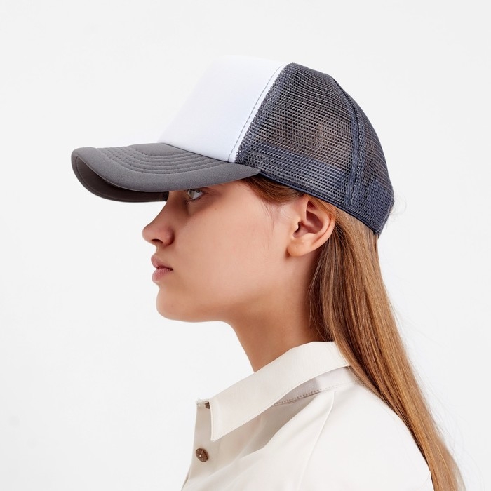 Бейсболка женская с сеткой MINAKU, цвет серый, размер 56-58 Бейсболка женская с сеткой MINAKU, цвет серый, размер 56-58