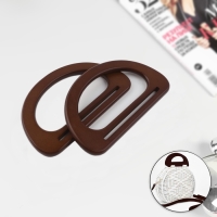 Ручки для сумки деревянные, 10 &times; 17 см, 2 шт, цвет тёмно-коричневый