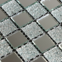 Панель самоклеящаяся 30*30см мозаика клетка серая