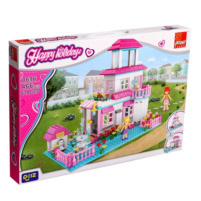 Конструктор Девочки &laquo;Вилла&raquo;, 3 в 1, 466 деталей