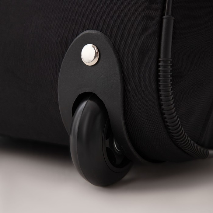 Сумка дорожная на колёсах, отдел на молнии, 3 наружных кармана, цвет чёрный