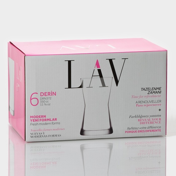 Набор стеклянных стаканов Lav &laquo;Дерин&raquo;, 370 мл, 13&times;7,5 см, 6 шт