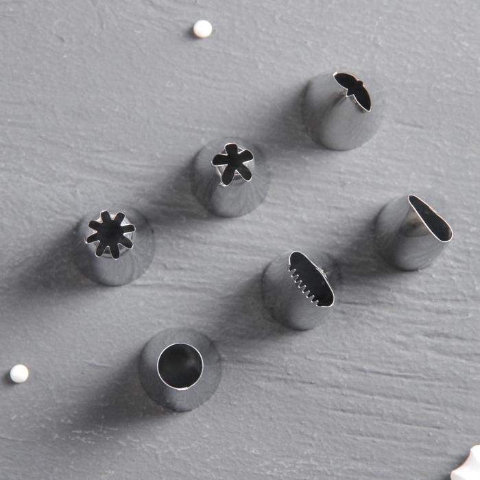 Набор насадок кондитерских Доляна, 4&times;2,5 см, 6 шт