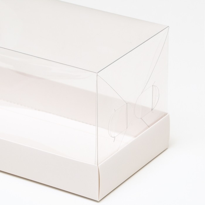 Коробка с прозрачной крышкой "под рулет" 30 х 12 х 12 см. Кондитерская упаковка