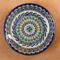 Ляган Риштанская Керамика "Узоры", 25 см, синий Ляган Риштанская Керамика "Узоры", 25 см, синий