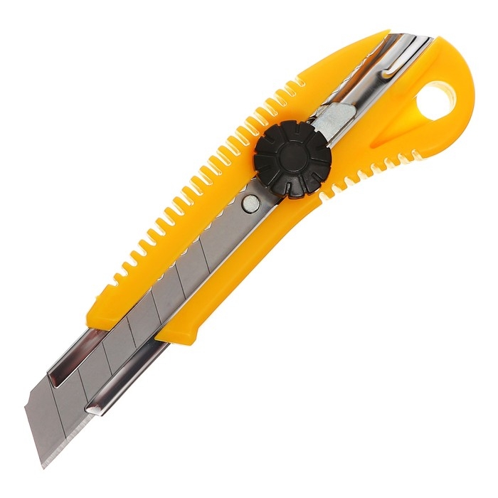 Нож канцелярский 18 мм, пластиковый, с роликовым фиксатором, TOP Нож канцелярский 18 мм, пластиковый, с роликовым фиксатором, TOP