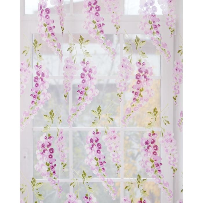 Тюль Этель &laquo;Виноградная лоза&raquo; (лиловый) б/ утяжелителя, ширина 140 см, высота 250 см