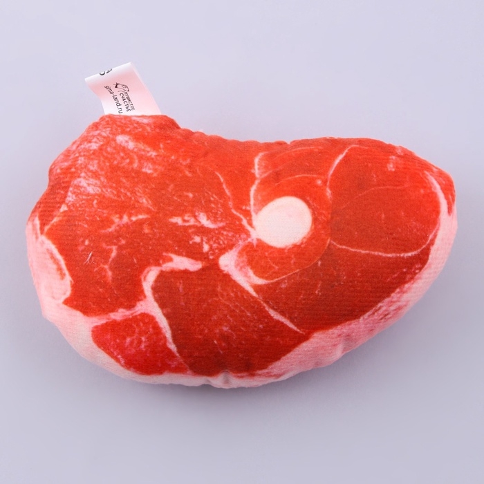 Игрушка для собак с пищалкой &laquo;&lrm;Стейк&raquo;&lrm; из текстиля, 13 х 10 см