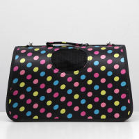 Сумка - переноска для животных "Горошек", чёрная, размер М, 40 х 21 х 27 см Сумка - переноска для животных "Горошек", чёрная, размер М, 40 х 21 х 27 см