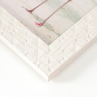 Фоторамка пластик 15х20 см "Ромбы. Текстура дерева" белая 23,5х18,5 см