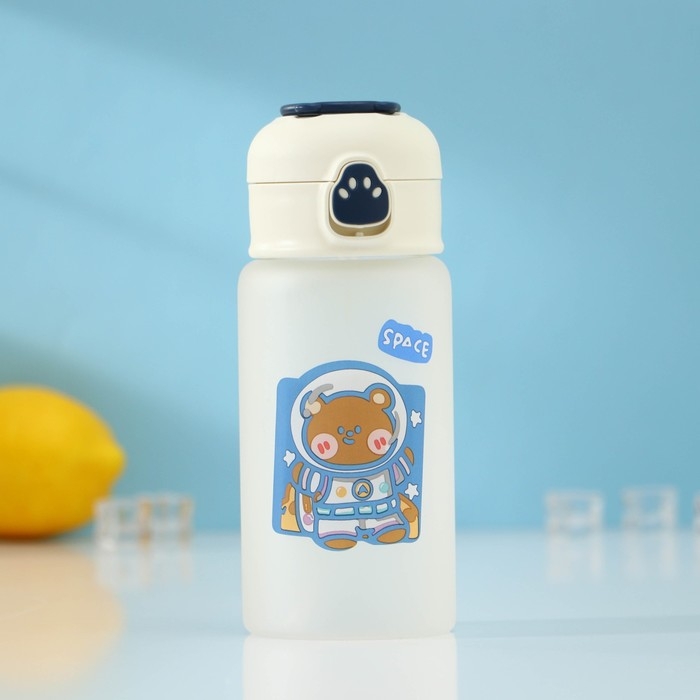 Бутылка для воды стеклянная &laquo;Космос&raquo;, 370 мл, 7&times;17 см, рисунок МИКС, матовое стекло