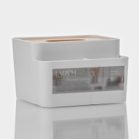 Салфетница - органайзер LaDо́m «Натурэль», 15,5×15,5×10 см, цвет белый Салфетница - органайзер LaDо́m «Натурэль», 15,5×15,5×10 см, цвет белый
