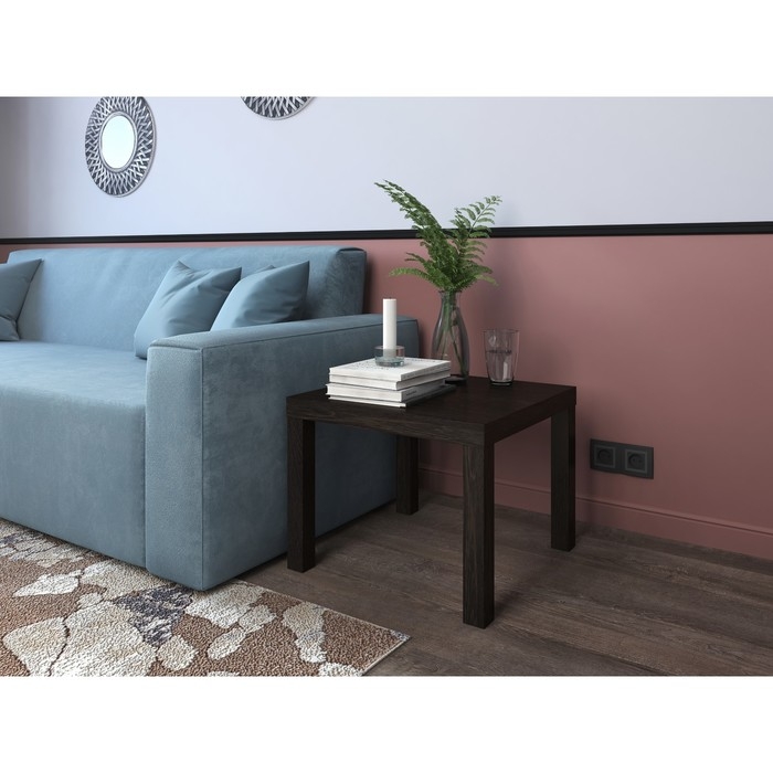 Стол журнальный ЛАКК, 550х550х440, Дуб Темный